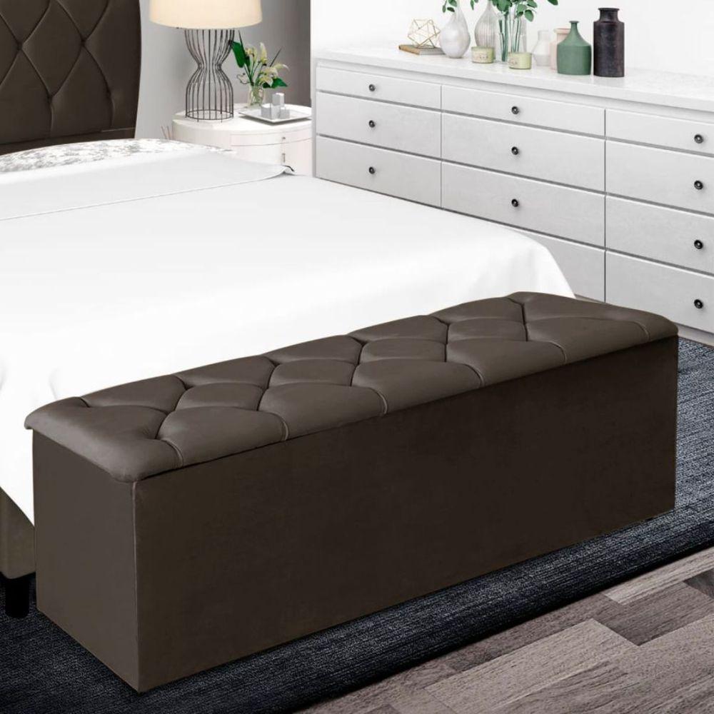 Miniatura Calçadeira Baú Recamier 140 Cm Daiana Corino Marrom
