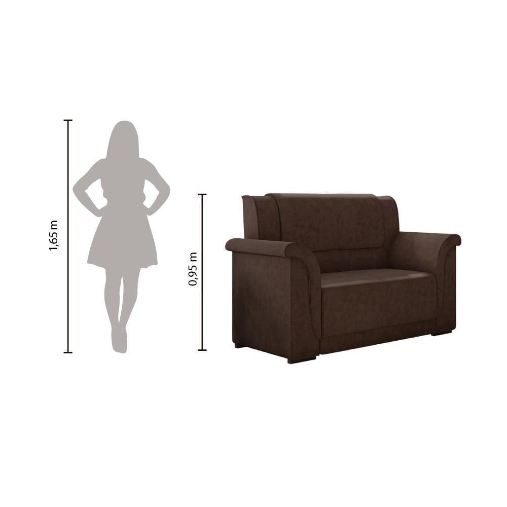 Miniatura Sofá 2 E 3 Lugares Itália Marrom Suede Marrom