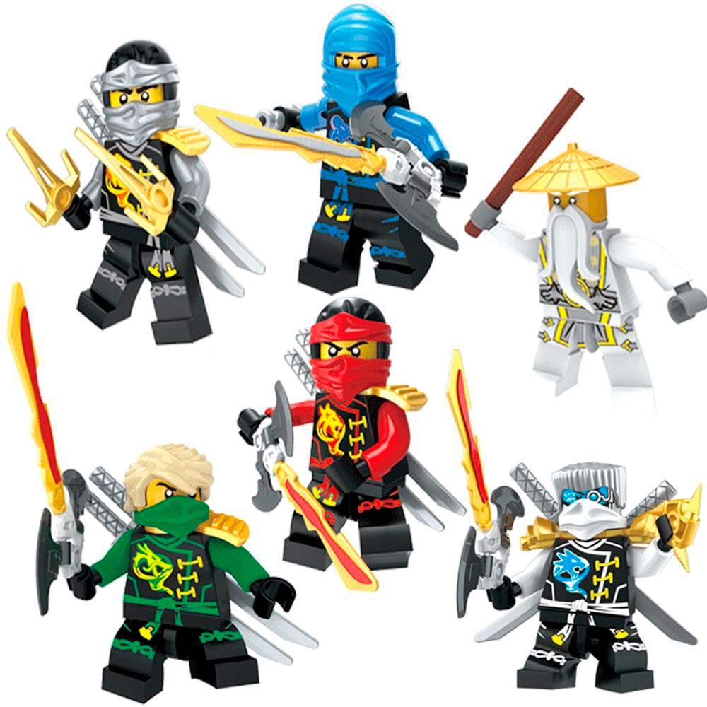 Miniatura Brinquedo Boneco Block Heroes Ninja Polibrinq Sortidos 1 Unidade