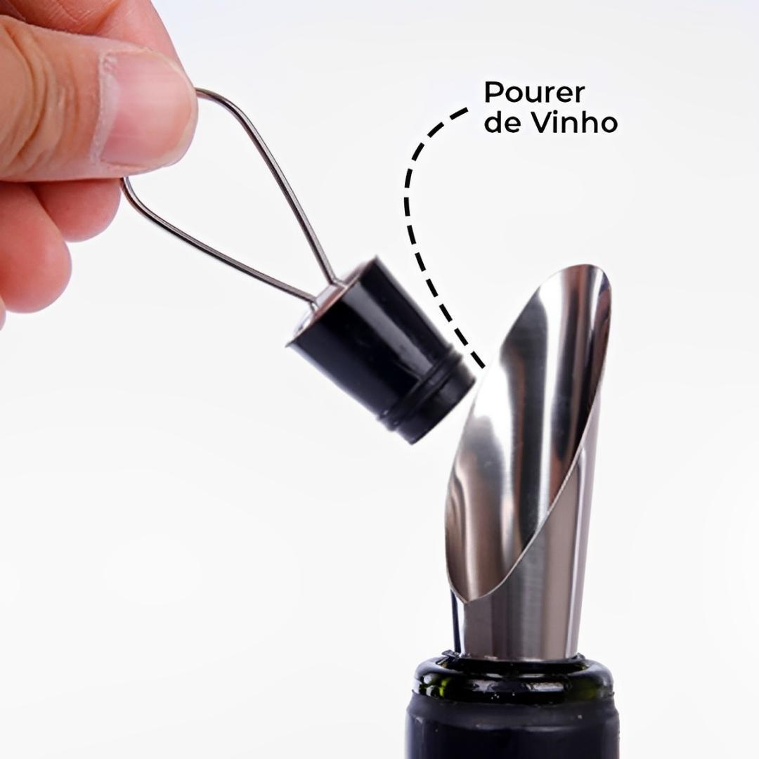 Miniatura Kit Acessórios Vinho Presente Garrafa Abridor Saca Rolha
