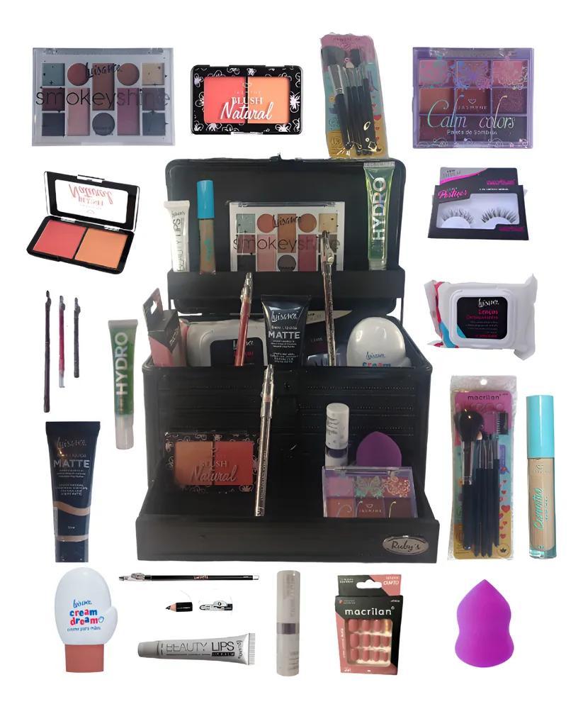 Miniatura Maleta De Maquiagem 3D Jasmyne Tons Pele Morena - Maleta Pre