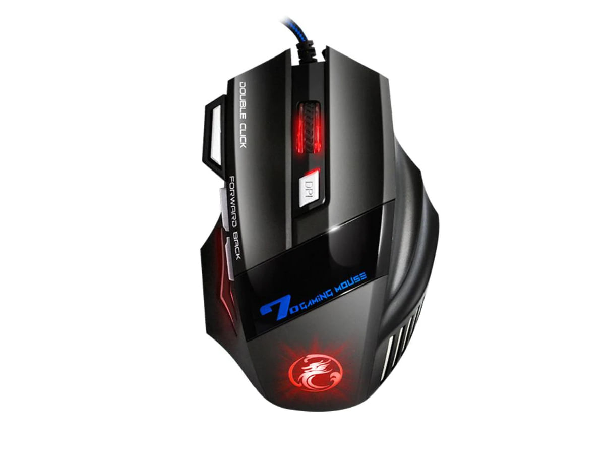 Miniatura Mouse Gamer Laser X7 3200dpi Usb Led 7 Botões Pro T18