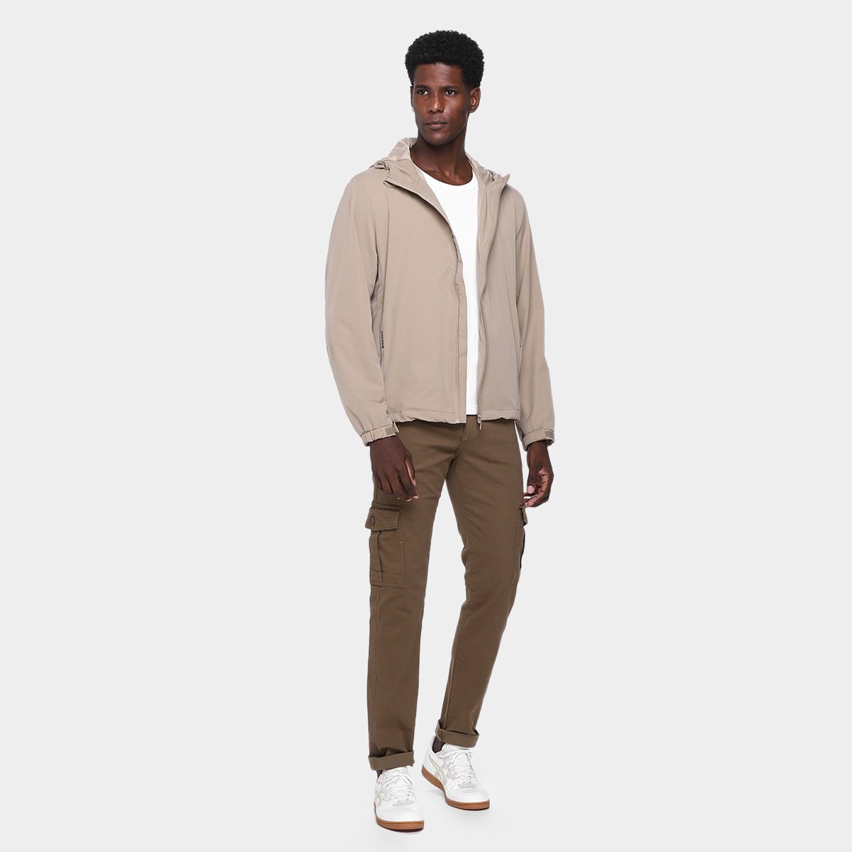 Miniatura Jaqueta Corta Vento Broken Rules Masculina Bege - G