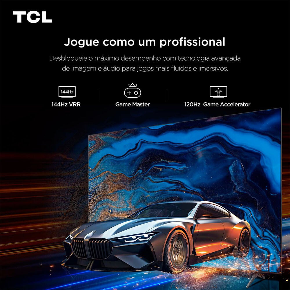 Smart TV TCL 55 AI, 4K UHD, QLED Mini LED, Android TV - 55C6K Preto - C6K - Smart TV - Bivolt