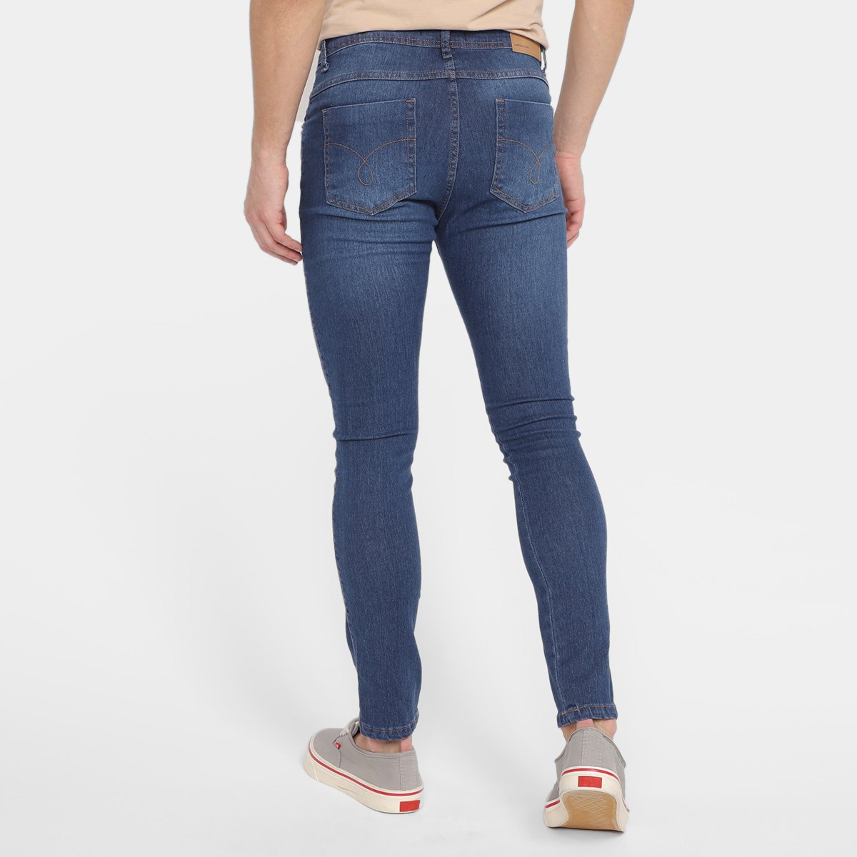 Miniatura Calça Jeans Skinny Black River Puídos Masculina Azul - 38