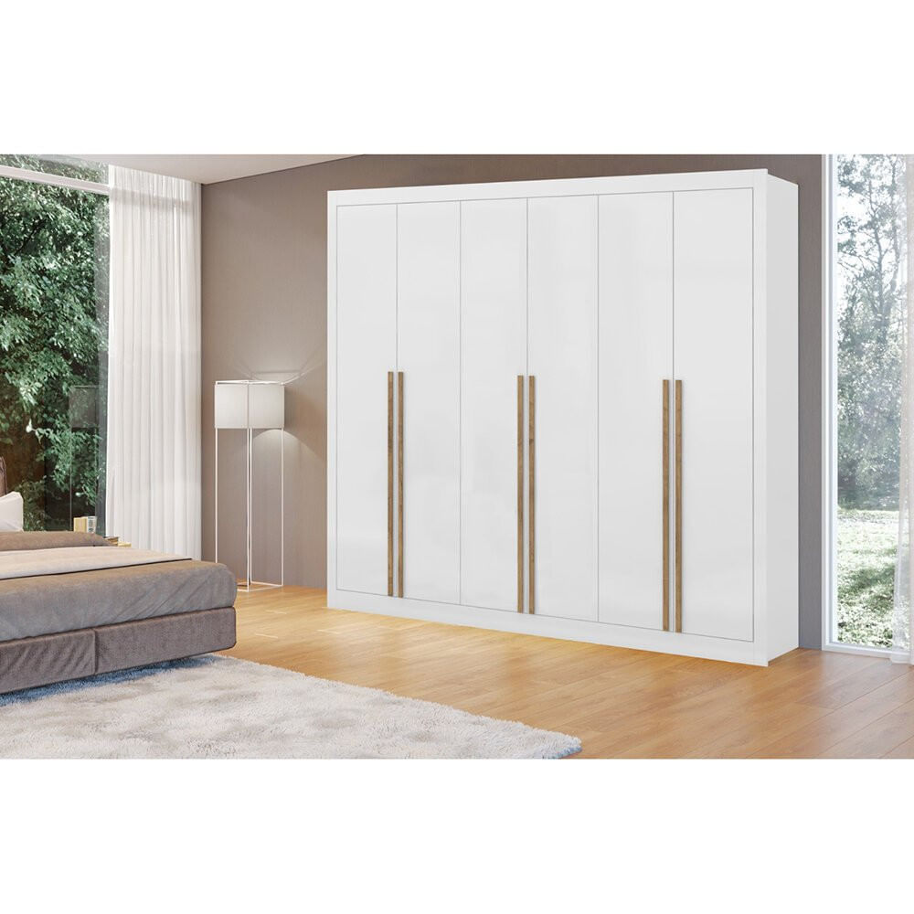 Miniatura Guarda-Roupa 6 Portas 6 Gavetas Maxel, MDP, Cannes Branco