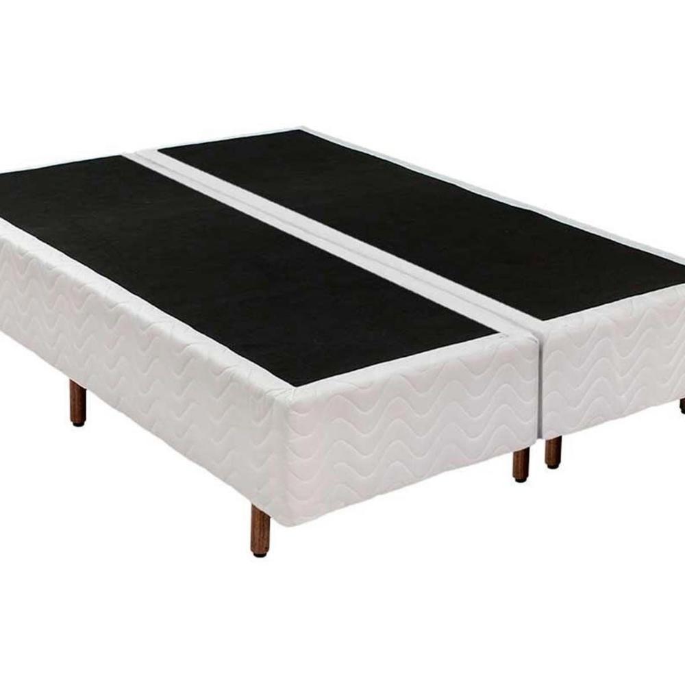 Miniatura Cama Box Base Queen Universal Bordado White (158x198x25) - Polar