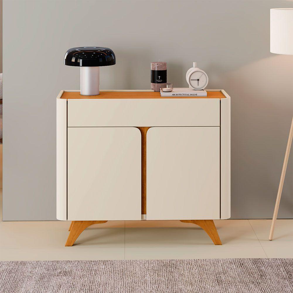 Miniatura Buffet Aros 02 Portas 920 Mavaular Off White Com Naturalle