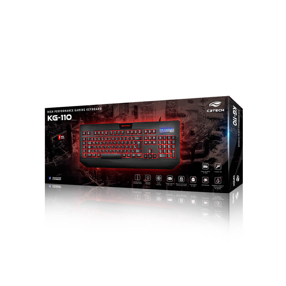 Miniatura Teclado Gamer KG-110BK C3 Tech