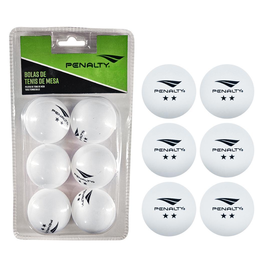 Miniatura Kit 6 Bolas Ping Pong Tênis De Mesa Penalty Oficial Branco