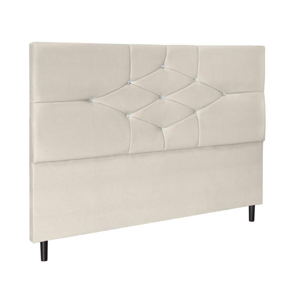 Miniatura Cabeceira Cama Box Queen 160cm Virgínia Suede Bege E Frame