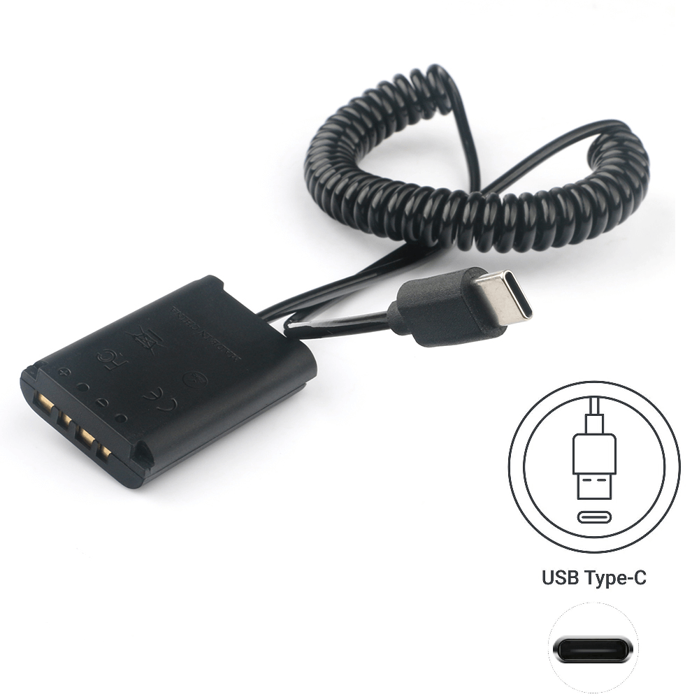 Miniatura Adaptador Dummy PD DK-X1 Bateria Sony NP-BX1 Espiral com Conector USB-C