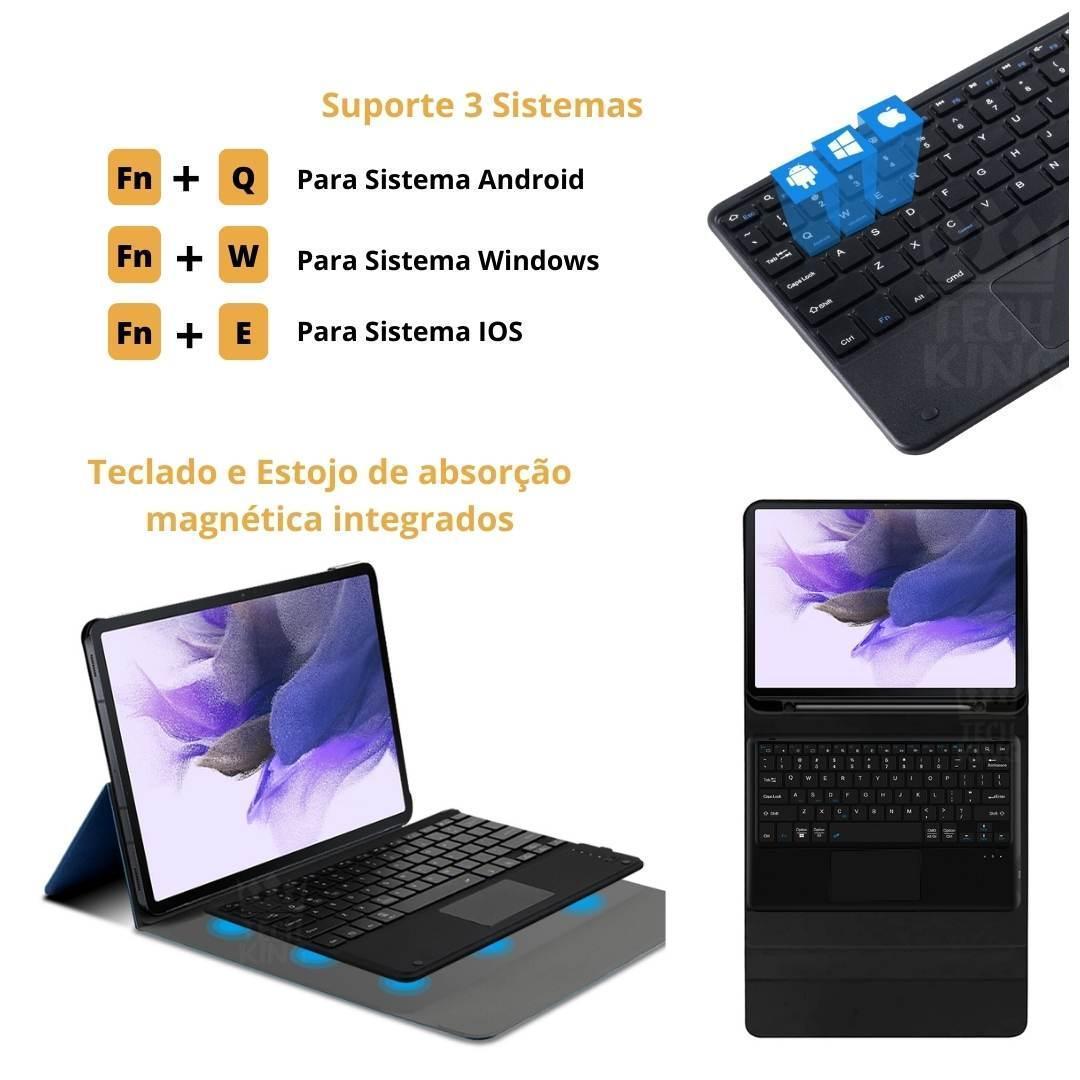 Miniatura Capa Com Teclado Magnético Para Galaxy Tab S7 Plus 2020 T970