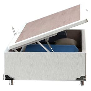 Miniatura Base Box para Colchão de Solteiro Probel com Baú Universal 34x88x188cm Branco
