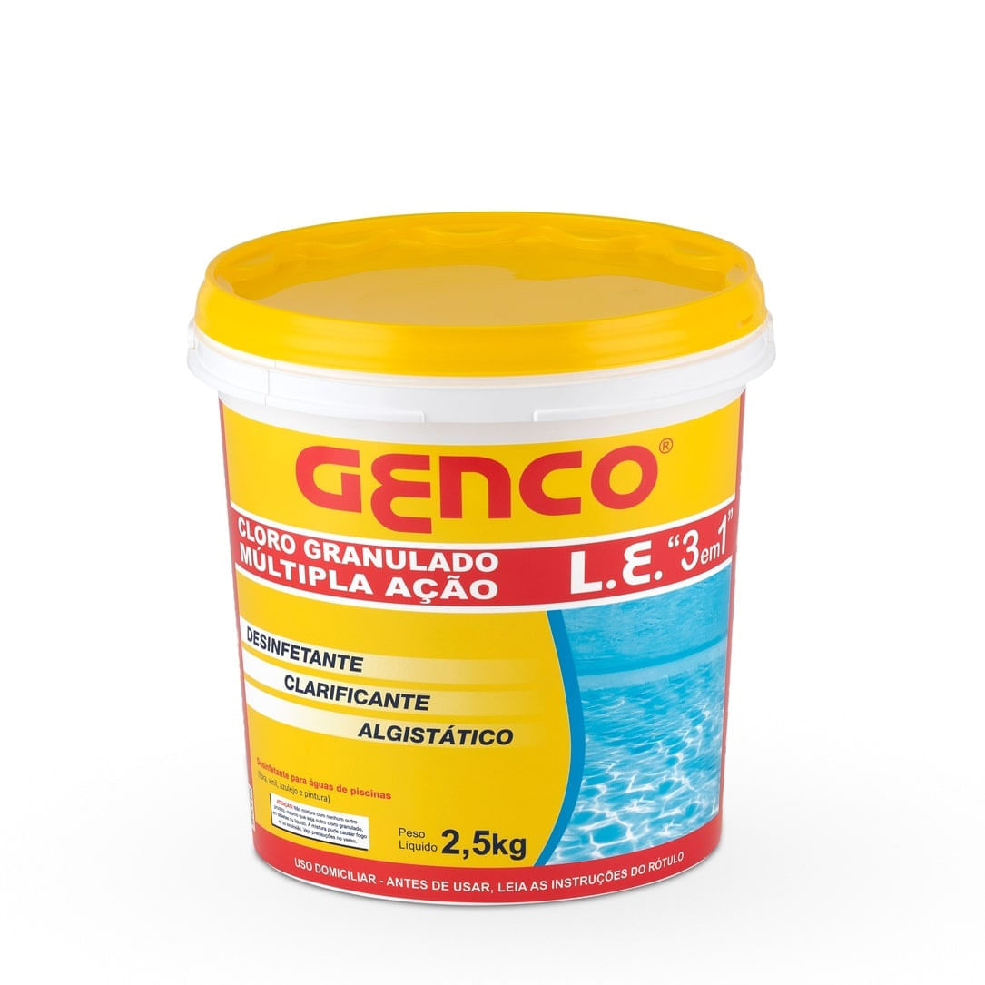 Miniatura Cloro Granulado Genco 2,5kg Multipla Ação 3 em 1