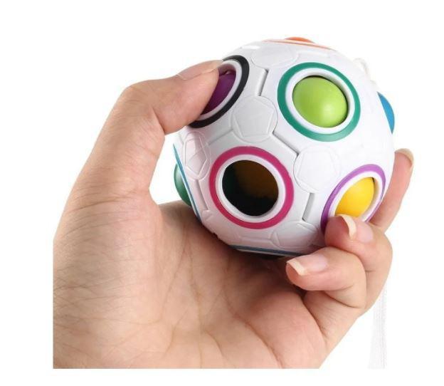 Miniatura Cubo Bola Mágico Puzzle Giratória Raibow Ball Quebra Cabeça