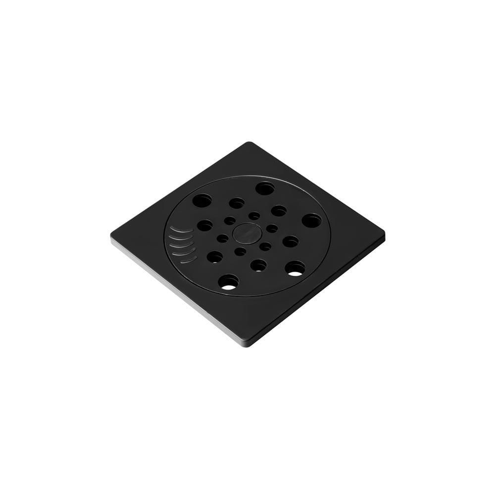 Kit Ralo De Banheiro Com Fecho E Porta Grelha 10x10cm Preto