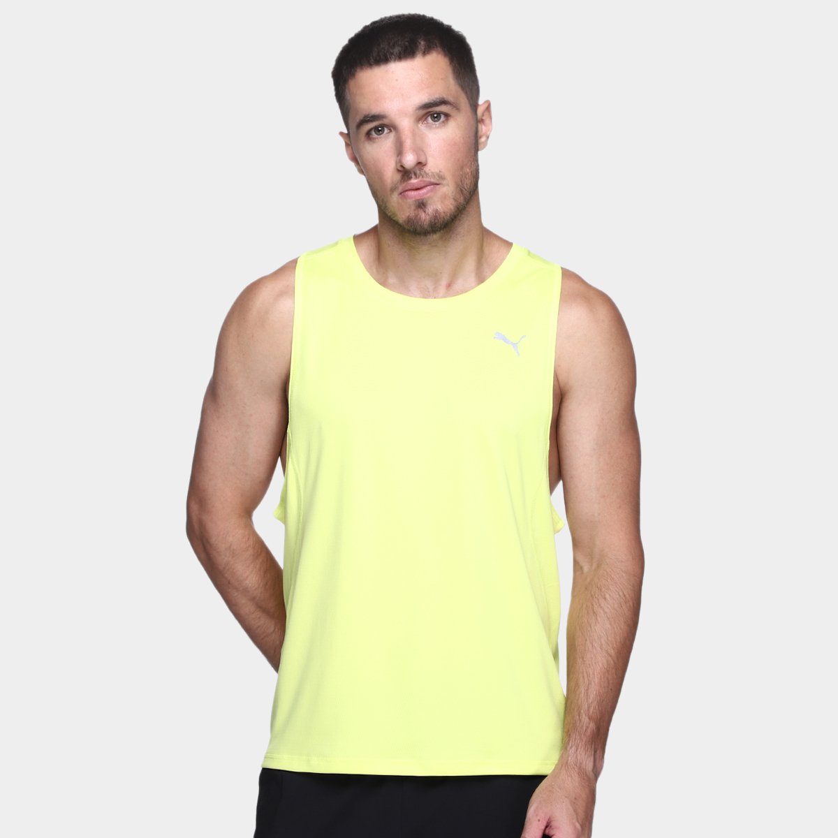 Miniatura Camiseta Puma Run Velocity Tank Masculina Verde - G