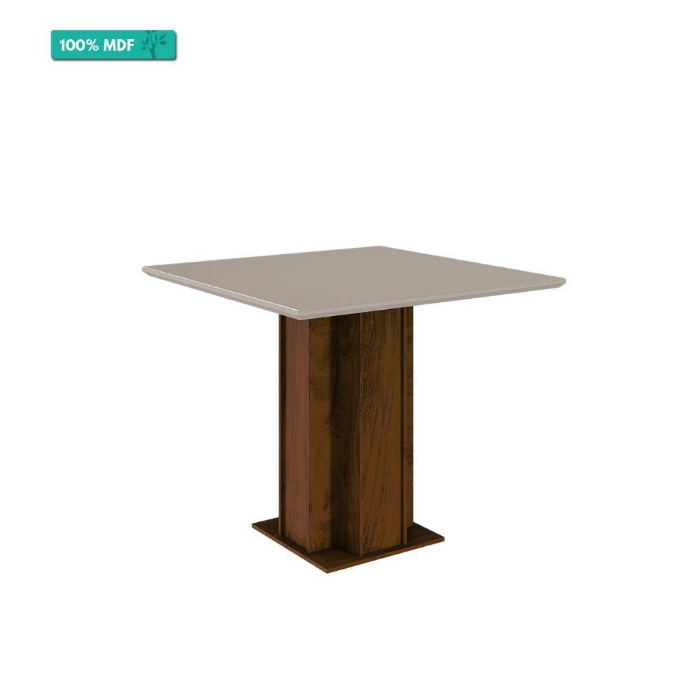 Miniatura Conjunto Sala De Jantar Sophia 95x95 Tampo Mdf/vidro 4 Cadeiras Maia Cimol Nature/off Whitegengibre
