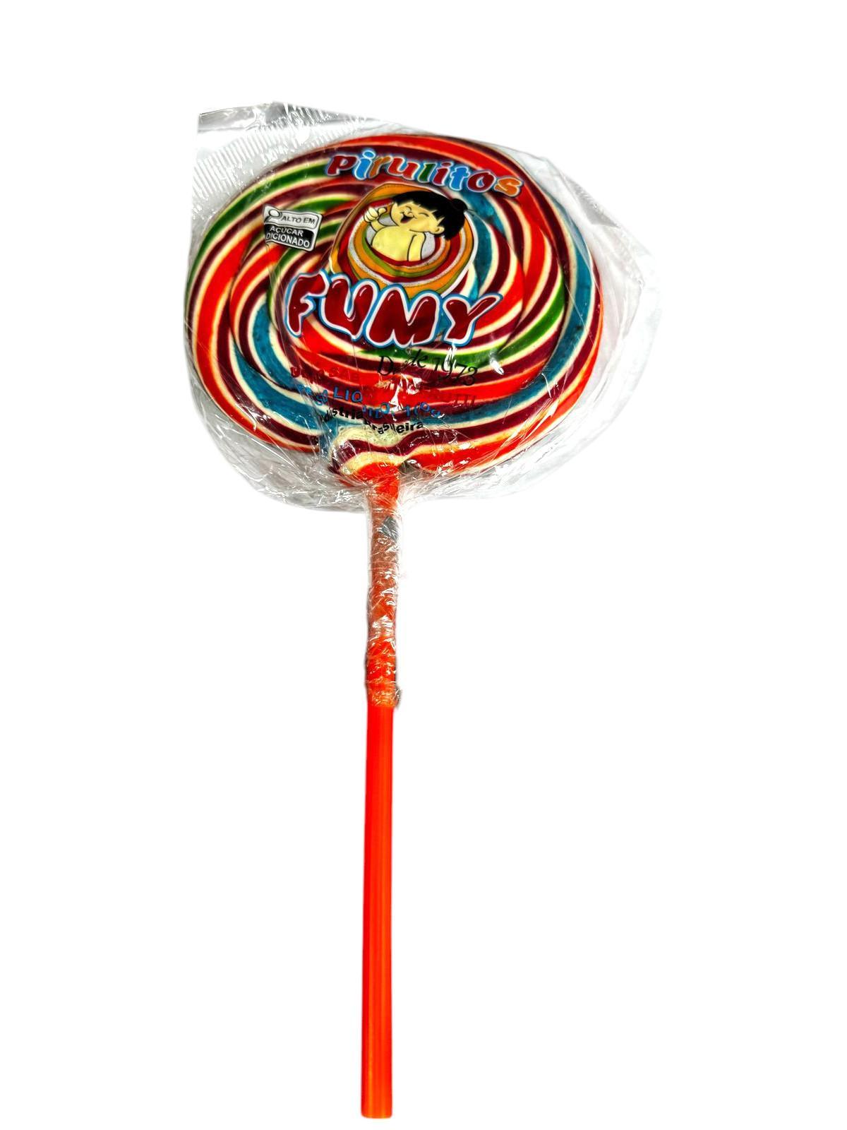 Miniatura Pirulito Gigante 160 Gr Psicodélico Redondo 13Cm Colorido