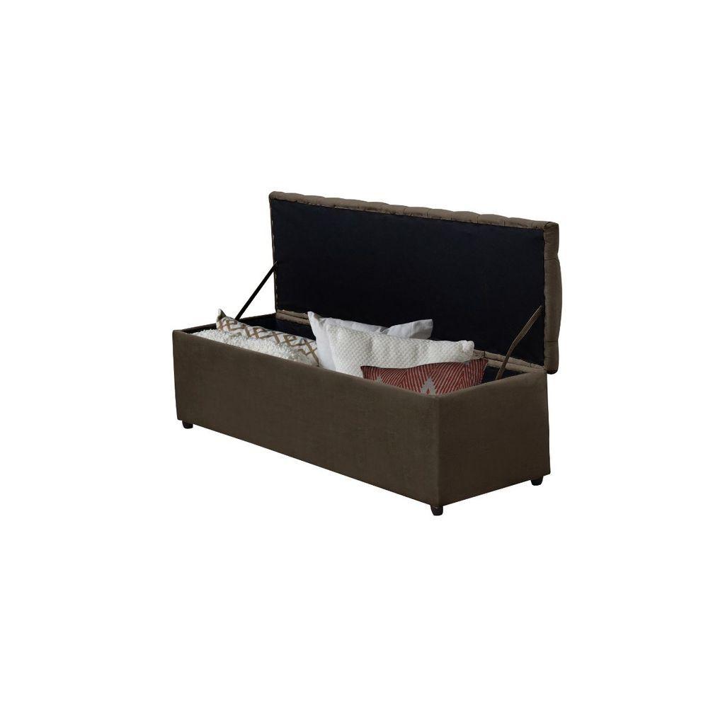Miniatura Calçadeira Baú Recamier Queen 158 Cm Raissa Suede Marrom