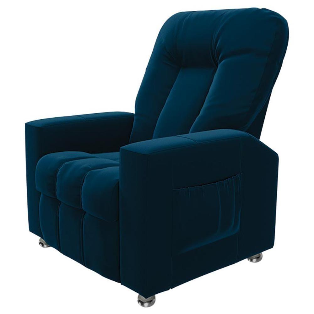 Miniatura Poltrona Do Papai Reclinável Para Cinema Praddo Fh9 Veludo Azul Marinho - Mpozenato
