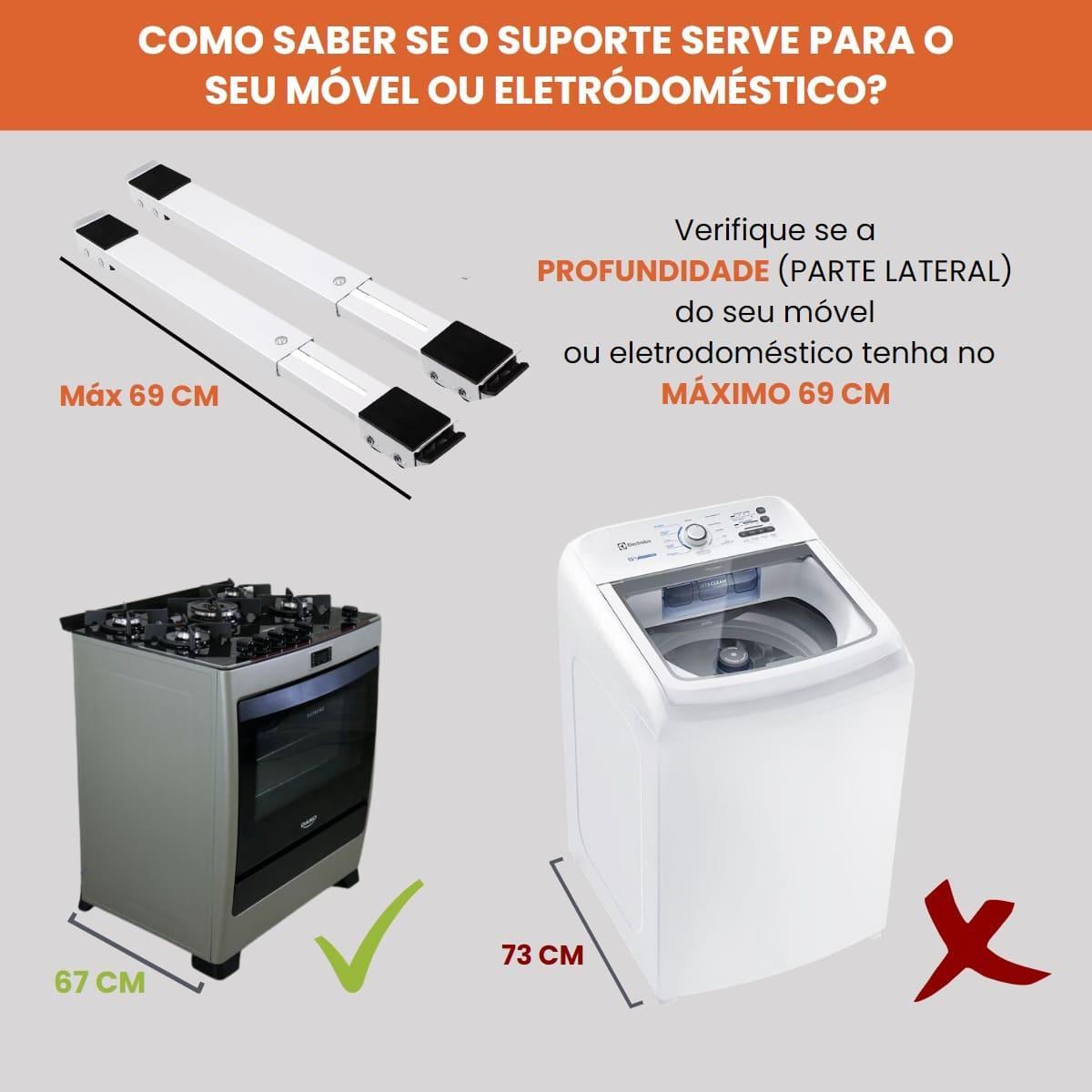 Suporte De Rodinhas Geladeira Fogão Maquina Lavar Freezer