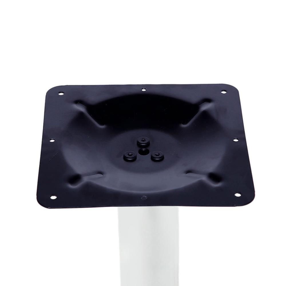 Miniatura Mesa Zeta Ferro Branco 75 Cm (alt) Disco Redondo Tampo Mdp Redondo 70 Cm Larg X 2,5 Cm (alt) Noce Nat