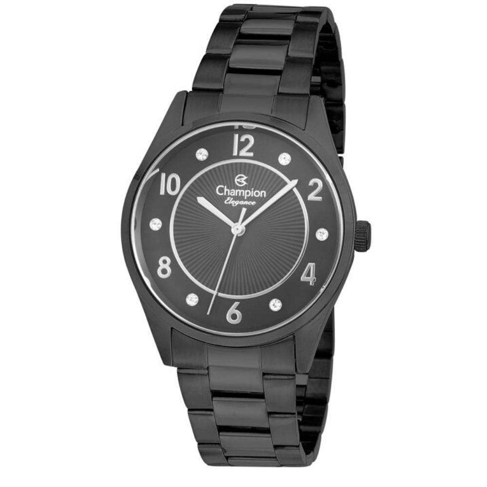 Miniatura Relógio Champion CN25690C Aço Inox Preto 4,0 cm 50 Mts