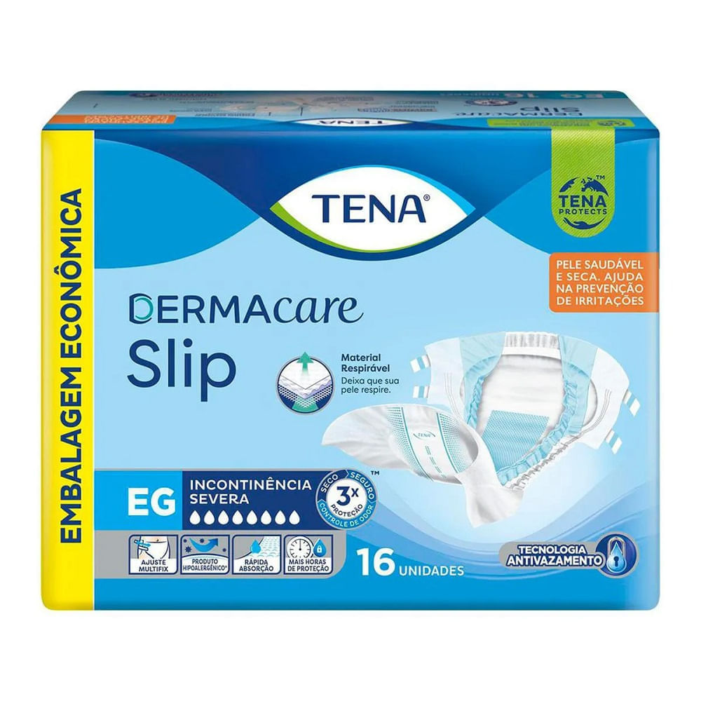 Miniatura Fralda Geriátrica Tena Dermacare Slip EG 16 Unidades Fralda Geriátrica Tena Dermacare Slip Descartável EG 16 Unidades