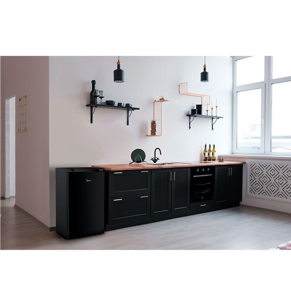 Miniatura Frigobar Midea Black Edition Preto 124 Litros MRC12B1-B 110V
