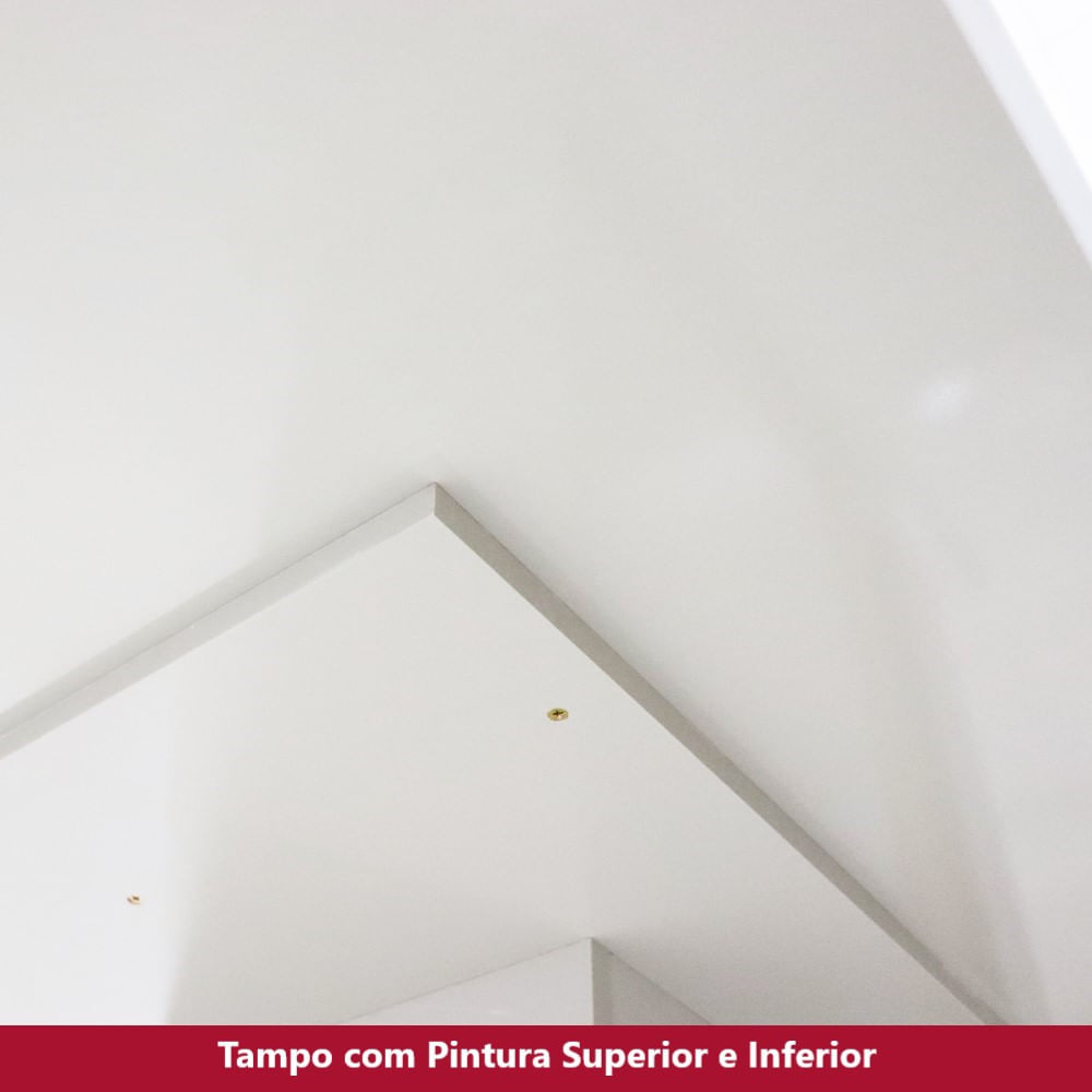 Miniatura Mesa com Vidro e Canto Arredondado 160 Cm Selena Henn Nature com Off White