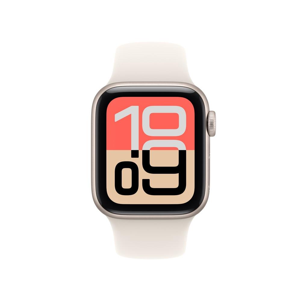 Miniatura Apple Watch SE 3 GPS + Cellular - Caixa estelar de alumínio – 40 mm - Pulseira esportiva estelar – P/M