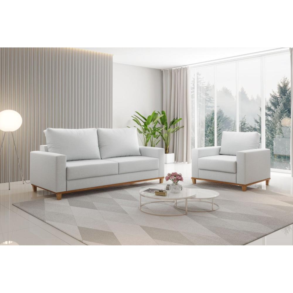 Miniatura Kit Sofá Living 2 Lugares 181,5cm e Poltrona Alpino Gelo