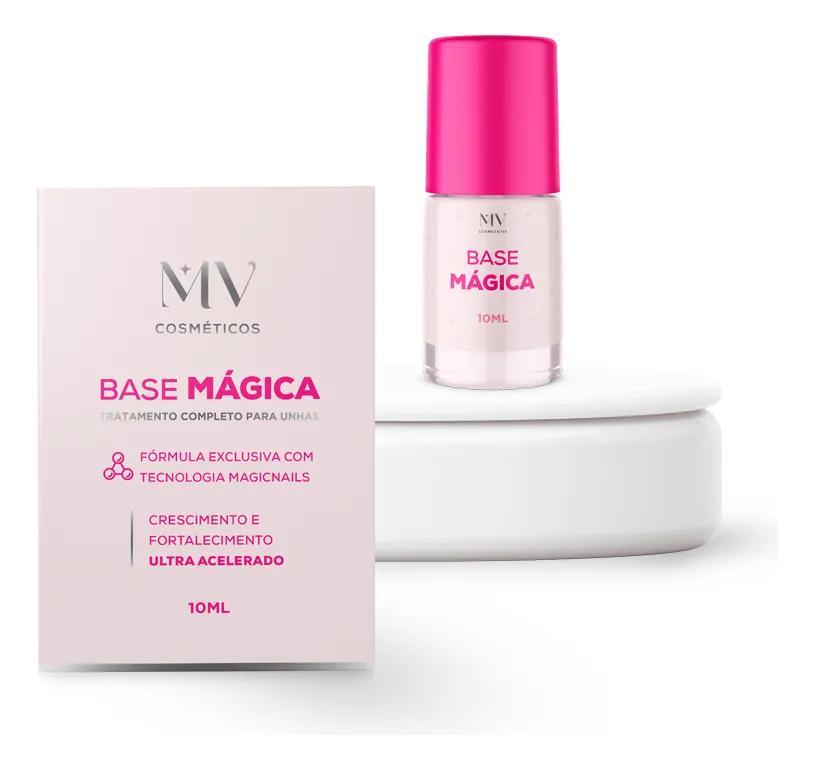 Miniatura 5X Base Mágica Fortalecedora De Unhas Menina Vaidosa Base Bo