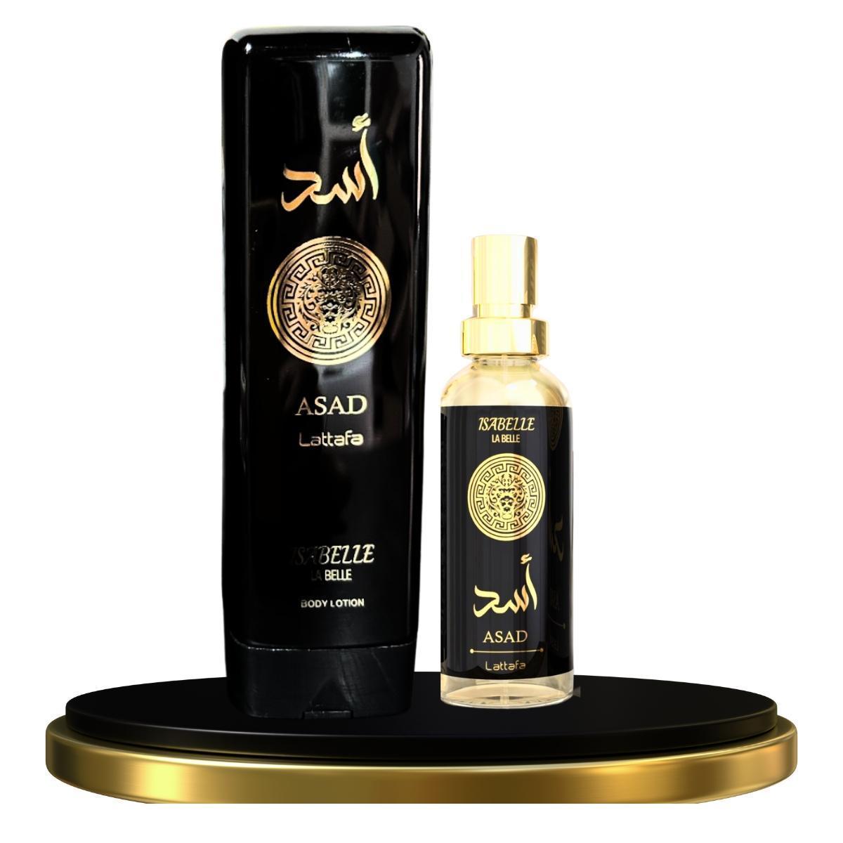 Miniatura Kit Creme E Perfume Asad Lattafa Parfum Isabelle La Belle