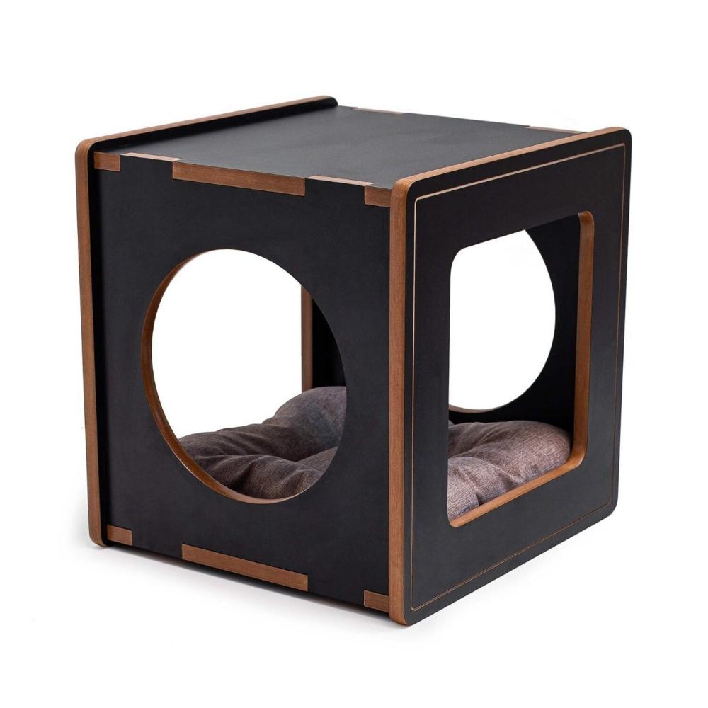 Miniatura Nicho Para Gatos Sagu - Frente Quadrado Preto