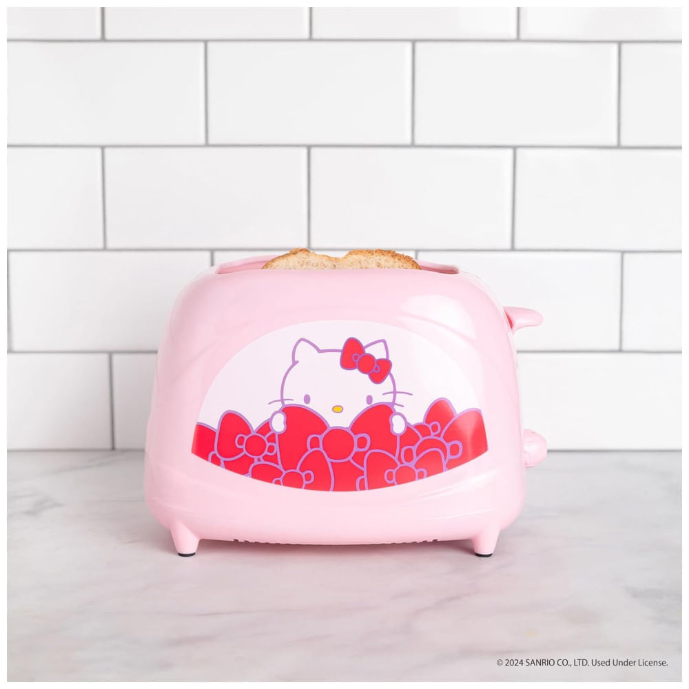 Miniatura Torradeira 2 Fatias com Tema Hello Kitty e Termostato Ajustável, 110V 700W, Uncanny Brands, Rosa 110v