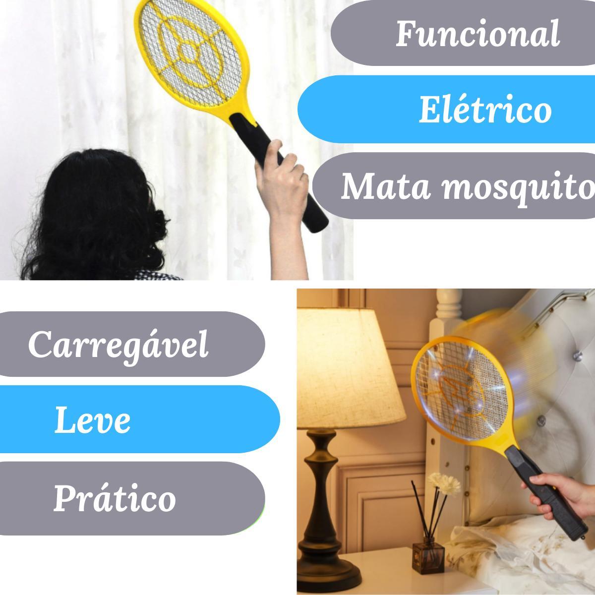 Miniatura Raquete Elétrica Mata Mosquitos - Entrega Rápida