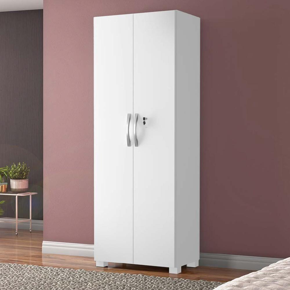 Miniatura Armário Multiuso Com Chave 2 Portas Notável Branco Branco