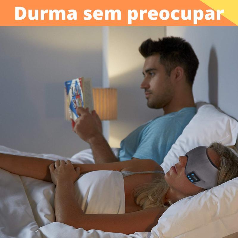 Máscara Tapa Olho Dormir Bluetooth Fone Embutido Tecido
