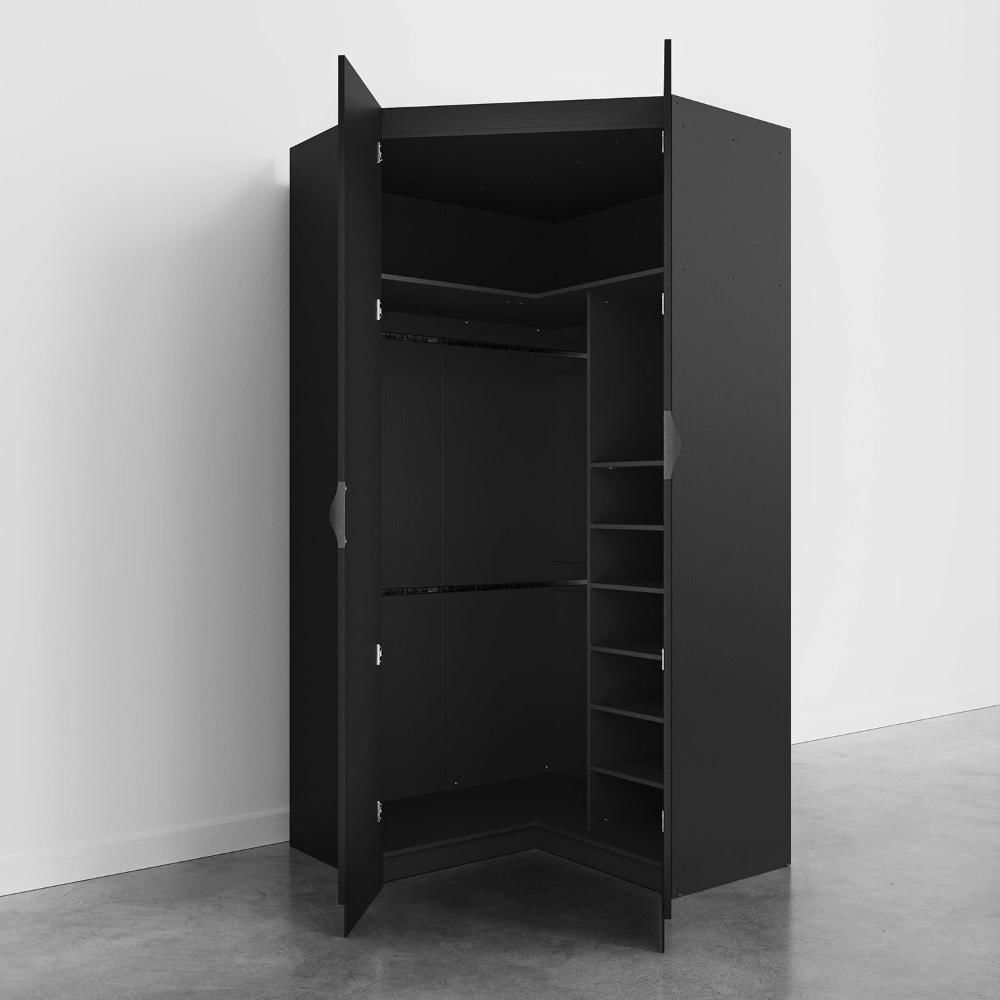 Guarda Roupa de Canto Closet Modular 6 Prateleiras Hera CabeCasa MadeiraMadeira Preto