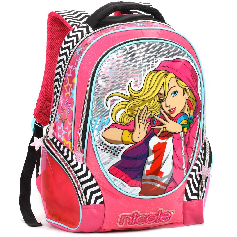 Miniatura Mochila Infantil Costas Tam G Holográfica Com Livro Barbie