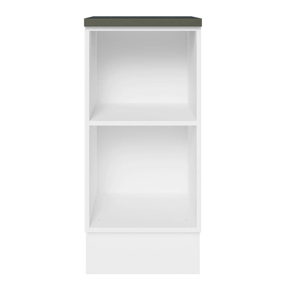 Balcão Armário de Cozinha 100% MDF 35 cm 1 Porta Branco Preto Acordes Madesa Branco/Preto