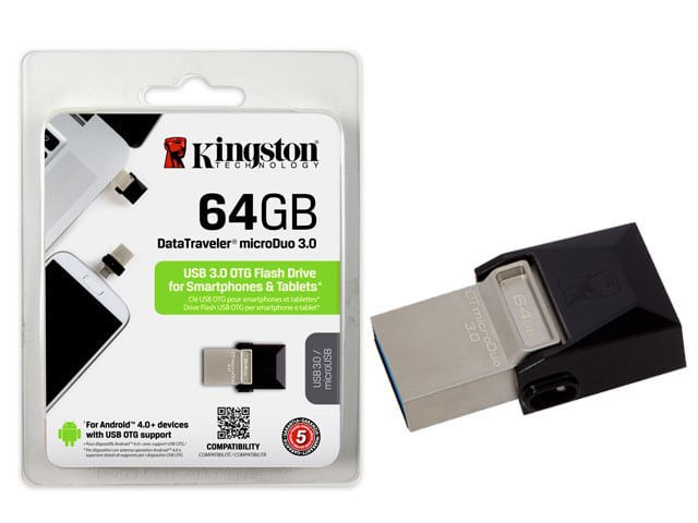 Miniatura Mini Pen Drive Smartphone 64GB Duo USB 3.0