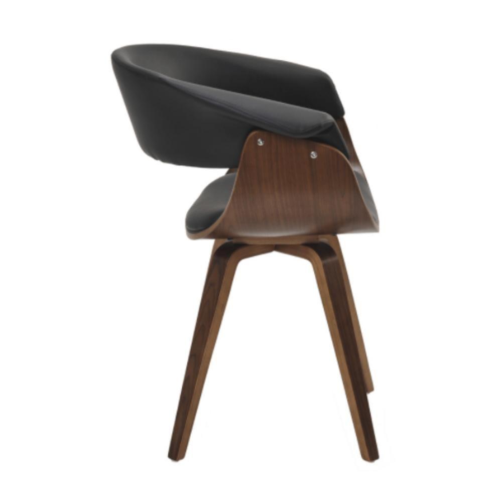 Miniatura Cadeira Com Braço Giratória Betina Rivatti Estrutura Em Madeira E Revestimento Poliuretano (pu) Pret