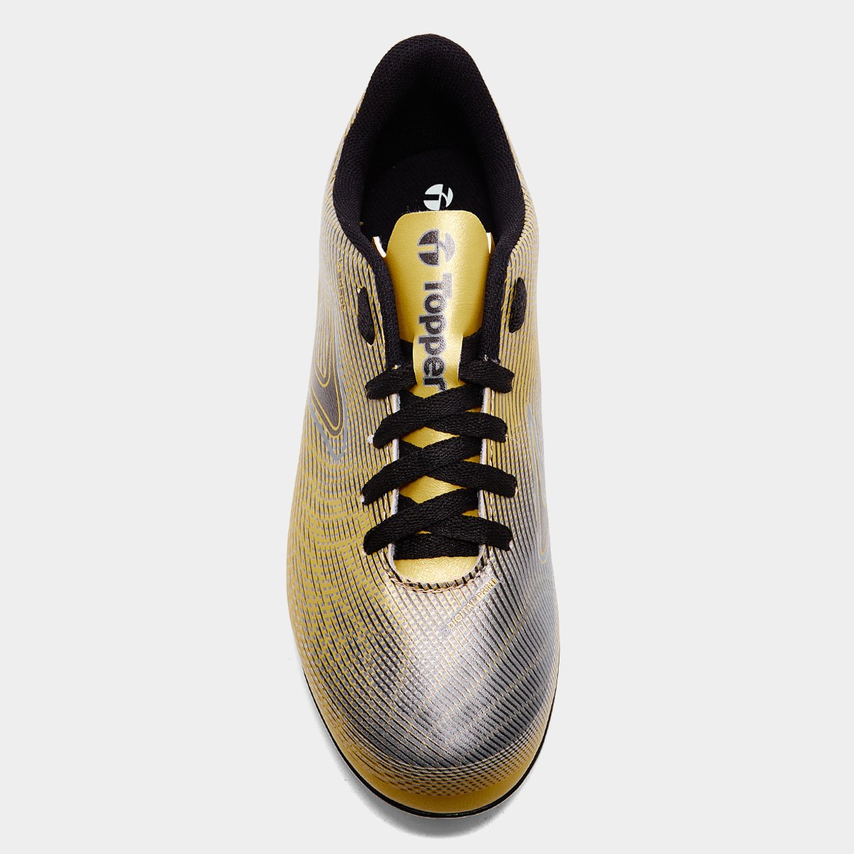 Miniatura Chuteira Campo Topper Slick VI Masculina Dourado+Preto - 37