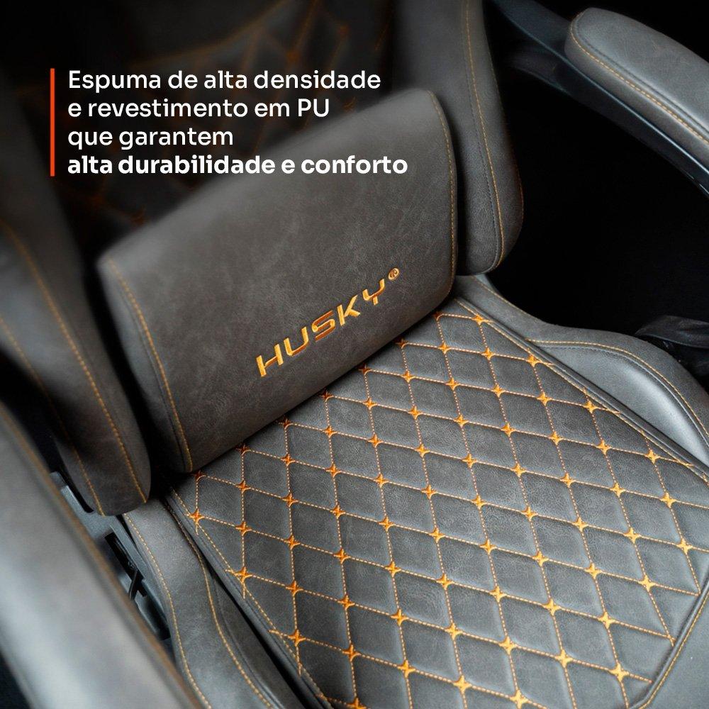Miniatura Cadeira Gamer Husky Tempest 700, Até 145kg, Almofadas, Reclinável 150º, PU, Descanso para Pés, Cinza - HCG700CZ