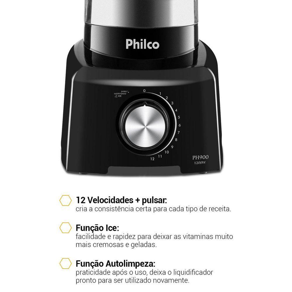 Liquidificador Philco PH900 Preto 1200W 220V