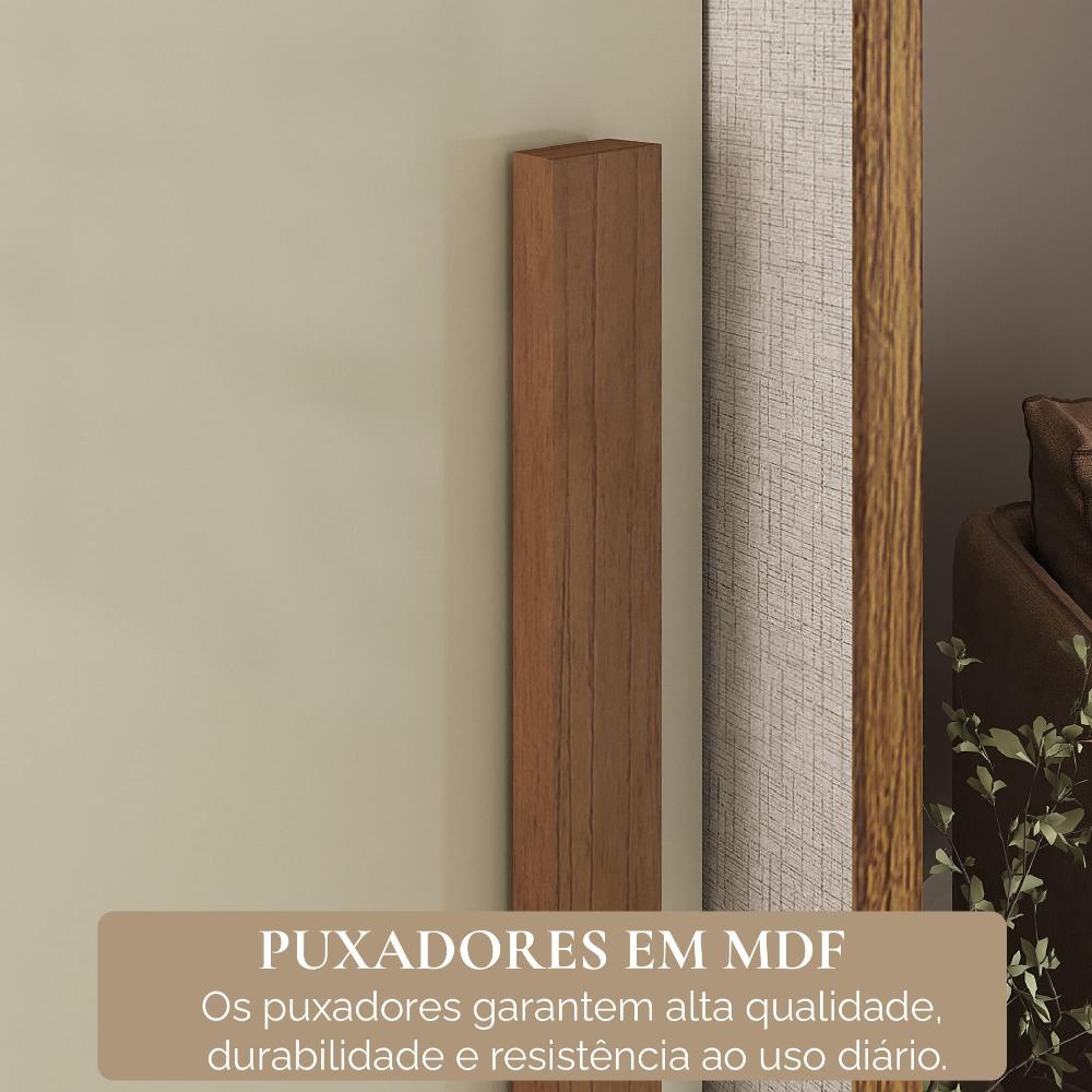 Guarda-Roupa Casal 3 Portas de Correr e 6 Gavetas Spazio Cinamomo/ Off White